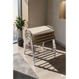 ERYALUX HOME 4'LÜ TEPSİ MODEL GÜMÜŞ-TRAVERTEN MODERN SEHPA