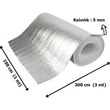 Eryatex 3 mt Kalorifer Radyatör Arkalığı Isı Yalıtımı İzalasyon Levhası Petek Arkası Alüminyum Folyo 3 mt x 1 Mt
