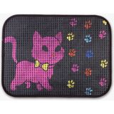 Eryatex Elekli Tuvalet Önü Kedi Kumu Paspası Renkli Desenli Elekli Kedi Tuvalet Önü Kum Toparlayıcı Paspas - 90 x 60 cm - Kiraz Pembesi