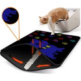 Eryatex Elekli Tuvalet Önü Kedi Kumu Paspası Renkli Desenli Elekli Kedi Tuvalet Önü Kum Toparlayıcı Paspas - 90 x 60 cm - Lacivert