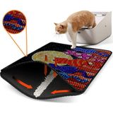 Eryatex Elekli Tuvalet Önü Kedi Kumu Paspası Renkli Desenli Elekli Kedi Tuvalet Önü Kum Toparlayıcı Paspas - 90 x 60 cm