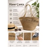 ERYHOME Hasır Plaj Çnatası Yıkanabilir, Leke Tutmaz, Büyük Boy
