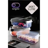 Erzak Bakliyat Saklama Kabı 3 Lü Set 5 Lt Antrasit 717743