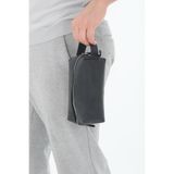 Erzeno Erkek Hakiki Deri Portföy Clutch Traş Bakım Kozmetik Çantası ve Günlük El Çantası Dopp Kit Siyah