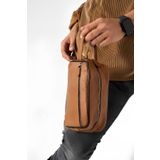 Erzeno Hakiki Deri Erkek Tıraş El Portföy&Clutch Bakım Çantası