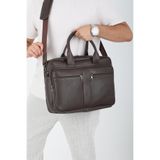 Erzeno Hakiki Deri Evrak ve Laptop Çantası / Uzun Askılı Büyük Boy Laptop Çanta / 15,6 İnç