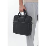 Erzeno Hakiki Deri Laptop & Evrak Çantası - Siyah Unisex İş Çantası Siyah