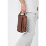 Erzeno Hakiki Deri Lüks Model Büyük Boy Günlük Erkek El Çantası Tıraş Çantası Portföy&Clutch Bakım Çantası Taba