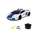 Erzi 1:12 Uzaktan Kumandalı Polis Lamborghini Şarjlı Araba - Açık Mavi