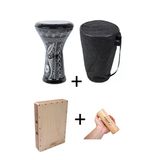 Erzincan Işlemeli Mısır Darbuka - Seyahat Kajon Cajon Kahon- Shaker Marakas Full Perkusyon Set