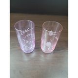 Es Dekor 12CM Bohemia Kristal Cam Su Bardağı 2li - 001-Renkli