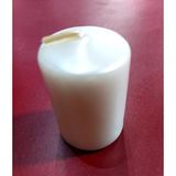 Es Dekor Bar Mum Kısa 3,5X5CM Metalik Inci Renk Kısa Pamuk Fitil Parafin Wax Dumansız Kokusuz 1 Adet - Beyaz