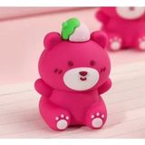 Es Dekor Bear Strawberry Kalemtıraş Kırtasiye Hediyelik Renkli Koyu Pembe Ayı Çevre Dostu Malzeme 1 Adet - 4x3x3cm