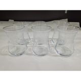 Es Dekor Bohemia Crystal Kristal Cam 6'lı Çay Bardağı Desenli 9 x 6 cm