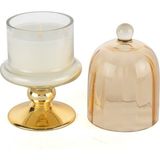 Es Dekor Gold Amber Kapaklı Cam Mum Espresso Martini 8X16CM Dekorasyon - 1 Adet