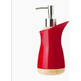 Es Dekor Ispanyol Sıvı Sabunluk Kırmızı Ev Banyo Tipi Metal Ahşap Mika 20X10 cm