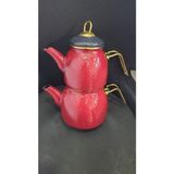 Es Dekor Red Teapot Dot Emaye Çaydanlık Kırmızı 2100ml