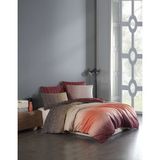 Es Home Collection Ranforce Brezee Nevresim Takımı - Kahverengi - Kiremit - 200 x 220 cm