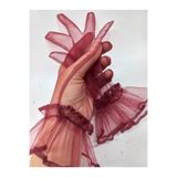es moda shop Bella abiye gelin eldiveni kısa bordo