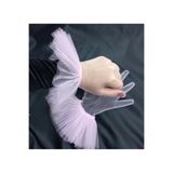 es moda shop Yasmin uzun fırfırlı tül eldiven bebe pembe