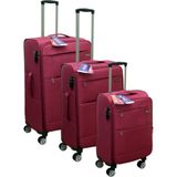 Es Polo Trip Bordo Kabin (Küçük) Orta ve Büyük Boy 3'lü Carry-On Lüks Kumaş Valiz Seti ES0052 - Üçlü Set