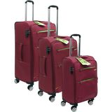 Es Polo Trip Bordo Kabin (Küçük) Orta ve Büyük Boy Üçlü Carry-On Lüks Kumaş Valiz Seti ES0055 - Üçlü Set