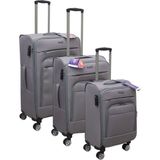 Es Polo Trip Gri Kabin (Küçük) Orta ve Büyük Boy 3'lü Carry-On Lüks Kumaş Valiz Seti ES0043 - Üçlü Set