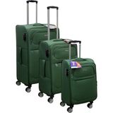 Es Polo Trip Haki Kabin (Küçük) Orta ve Büyük Boy 3'lü Carry-On Lüks Kumaş Valiz Seti ES0011 - Üçlü Set