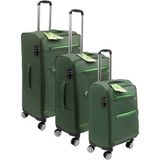 Es Polo Trip Haki Kabin (Küçük) Orta ve Büyük Boy Üçlü Carry-On Lüks Kumaş Valiz Seti ES0055 - Üçlü Set