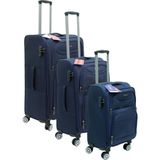 Es Polo Trip Lacivert Kabin (Küçük) Orta ve Büyük Boy Üçlü Carry-On Lüks Kumaş Valiz Seti ES0001 - Üçlü Set