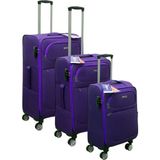 Es Polo Trip Mor Kabin (Küçük) Orta ve Büyük Boy 3'lü Carry-On Lüks Kumaş Valiz Seti ES0011 - Üçlü Set