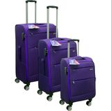 Es Polo Trip Mor Kabin (Küçük) Orta ve Büyük Boy 3'lü Carry-On Lüks Kumaş Valiz Seti ES0052 - Üçlü Set