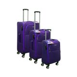 ES POLO TRIP Mor Kabin (KÜÇÜK) Orta Ve Büyük Boy 3'lü Carry-on Lüks Kumaş Valiz Seti