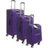 Es Polo Trip Mor Kabin (Küçük) Orta ve Büyük Boy Üçlü Carry-On Lüks Kumaş Valiz Seti ES0055 - Üçlü Set