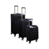 ES POLO TRIP Siyah Kabin (KÜÇÜK) Orta Ve Büyük Boy 3'lü Carry-on Lüks Kumaş Valiz Seti
