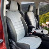 Es-Shoping Ford Courier Araca Özel Koltuk Kılıfı - Açık Gri - Siyah