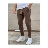 Es Sport Erkek Kahve Rengi Scuba Kumaş Slimfit Jogger Outdoor Eşofman Altı