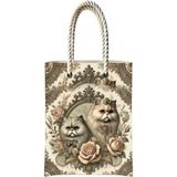 Esa Çanta Desenli Günlük Kullanım Çanta Persian Vintage Temalı Fermuarlı Bez Çanta - Renkli