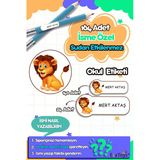 Esakids Aslan Temalı Özel İsminiz Yazılı Okul Etiketi 30 X 100