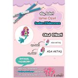 Esakids Deniz Kızı Temalı Özel İsminiz Yazılı Okul Etiketi 30 X 100