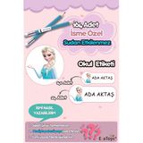 Esakids Elsa Temalı Özel İsminiz Yazılı Okul Etiketi 30 X 100