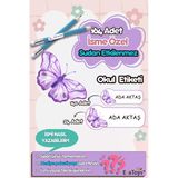 Esakids Kelebek Temalı Özel İsminiz Yazılı Okul Etiketi 30 X 100