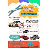 Esakids Yarış Arabası Temalı Özel İsminiz Yazılı Okul Etiketi 30 X 100