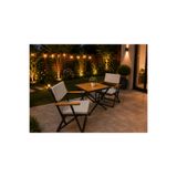ESAMETAL MOBİLYA 2+1 GRİ UV Minderli Bahçe Mutfak Balkon 3lü Bistro Set Katlanır Masa Sandalye Takımı 60x60 masa