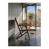 ESAMETAL MOBİLYA Bahçe, Mutfak, Balkon, Bistro Katlanır Sandalye Metal + Gürgen