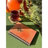 Esamore Concept Ahşap Kapaklı Ajanda Defter Günlük Spiralli Ahşap Kapaklı Defter - Kırmızı