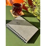 Esamorecocept Isminize Özel Ahşap Kapaklı Ajanda Defter Günlük, Spiralli Ahşap Kapaklı Defter, Anı Defteri - Gümüş - Gri - 3