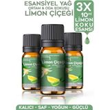 Esansiyel Yağ Limon Çiçeği Oda Kokusu 3 Adet 10 ml Set Aromatik Buhardanlık Difüzör Uçucu Yağ