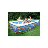 esareticaret 305x183x56 cm Jumbo Boy Okyanus Desenli Şişme Havuz, Mavi