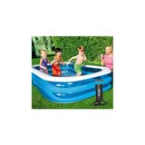 esareticaret Büyük Boy Şişme Aile Havuzu 211x132x46 cm, Mavi, Pompa Dahil